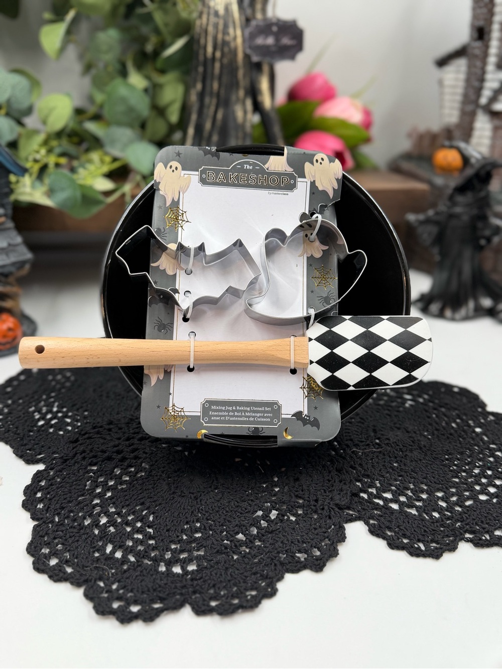 the bakeshop halloween mixing bowl spatula cookie cutter set